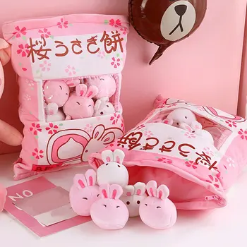 Torba Kawaii Japan Cherry blossoms ružičasti pliš Rasprodaja 8 kom. slatka zec lutka plišane igračke za gf dijete rođendan ljubav dar