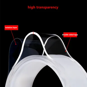 3 M Prozirna Dvosmjerna Traka Nano Naljepnica Bez Tragova Vodootporne Ljepljive Trake za Auto Opreme i Kućanskih Aparata