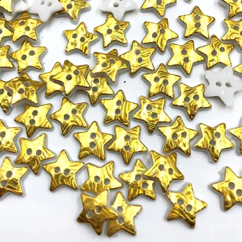 100pc 12,5 mm Metalni Gold Star 2 Rupe Gumbe, Šivanje Haljina Majica Dječja Odjeća Set Album Za Božićne Albume Obrta PT301