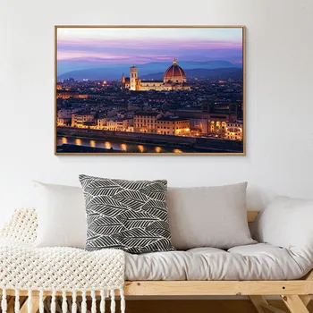 Venecija Italija Firenca Amalfi Coast Noćni Plakat Platnu Putovanja Wall Art Ukras Dnevnog Boravka Home Dekor Slika