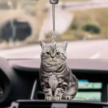 2D Slatka Mačka Štene Automobil Viseći Kamen Mače Pas Simulacijski Model Kreativni Interijer Automobila Životinja Akril Privjesak Dječja Igračka Poklon