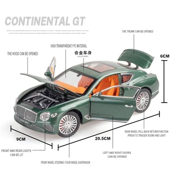 1:24 autić Continental GT Metalni Igračka Rafting Plemenita Automobil Lijevanje Pod Pritiskom i Igračke Vozila Model Vozila Minijaturni Model Automobila Igračke Za Djecu