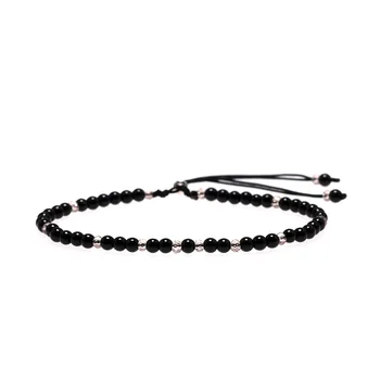 Prirodni Kamen Male Perle, Narukvice Za Žene Crni Oniks Ručni Rad Yoga Healing Ravnotežu Srebro 925 Reiki Molitva Tanke Narukvice