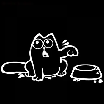 Creative naljepnicu na poklopcu spremnika goriva Smiješno mačka nahrani me je auto oznaka Laptop kofer Moto auto oznaka Vodootporne PVC naljepnica
