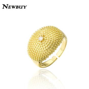 NEWBUY Starinski Boho Stil Zlatne Boje Geometrijski Prsten Za Žene Privlačne Večernje Nakit AAA + CZ Donje Prsten Na Prst