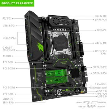 STROJAR E5 MR9A PRO ATX Matična ploča LGA 2011-3 Kit Komplet Sa Xeon E5 2699 V3 Procesor DDR4 16 GB Ram Memorije Kombo