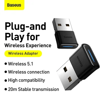 Baseus USB Bluetooth Adapter za Prijenosna RAČUNALA Zvučnik Miš Glazba Audio Bežične Bluetooth Odašiljač BT Prijemnik Ključ Adaptador