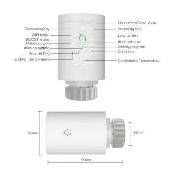 Tuya ZigBee 3.0 Inteligentan Pogon Hladnjaka Programabilni Termostatski Ventil Regulator temperature 2MQTT Postavljanje Radi Alexa