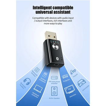 4-U-1 USB Wireless Bluetooth 5,0 Adapter 3.5mm AUX BT Audio Prijemnik Predajnik Za Auto TV Zvučnik Stereo Adapter