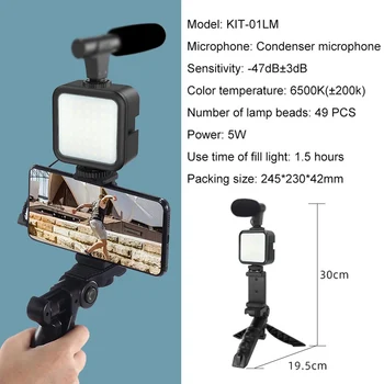 Komplet Za Video Smartphone Nosač Za Mikrofon, Držač Telefona Led Rasvjeta Za Fotografiju Селфи Stativ Ručka Za Snimanje