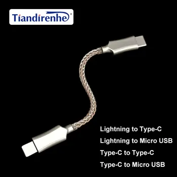 Novi Lightning Kabel to Type-C DAC OTG, 8-core Монокристаллический Bakar USB C na Micro USB za iPhone 12 Pro Max 11 X Android
