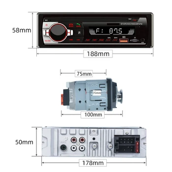 X-REAKO 1Din Auto Radio MP3 player JSD-520 Bluetooth AUX USB Ulaz/SD Funkcija punjenja FM Audio Stereo Prijemnik, daljinski Upravljač