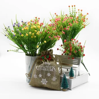 5 Vilica 1 Set Umjetne Biljke Plastični Proljetna Trava Star Vjenčanje Vanjski lončanica Vaze za Uređenje Doma Lažni Cvijet