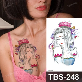 Japanese Girl Gejše Privremene Tetovaže Za Žene Ruka Rukava Grudi Struka Body Art Tattoo Vodootporan Prijenos Vode Tetovaža Naljepnica
