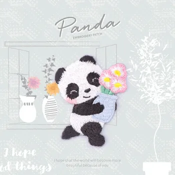Panda Vezeni Нашивки Željezo na Oblogu Slatka Trake Нашивки Košulja, Torba Traperice Ikone za Dječje Odjeće DIY