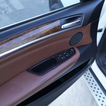 Za BMW X5 X6 E70 E71 2008-2013 ABS Gumb za Podizanje prozora Od Karbonskih vlakana Okvir za Uređenje Naljepnica Auto-Pribora Za lijeva-sided pogona